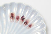 “Wine Stained Roses” Press on Nail set